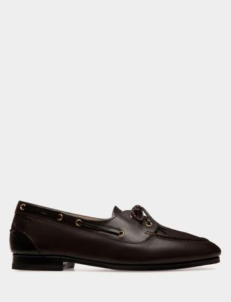 Bally Plume Moccasin in Buffalo Leather in Brown at Nordstrom, Size 41.5
