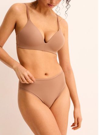 Miiyu Womens Microfibre high-waist elastic-trim bikini panty Recycled nylon