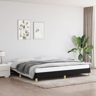 vidaXL Cama Sin Colch&oacute;n Tela Negro 200x200 Cm Vidaxl