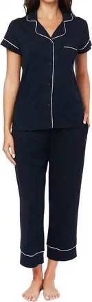 The Cats Pajamas Pima Knit Capri Pajama In Black