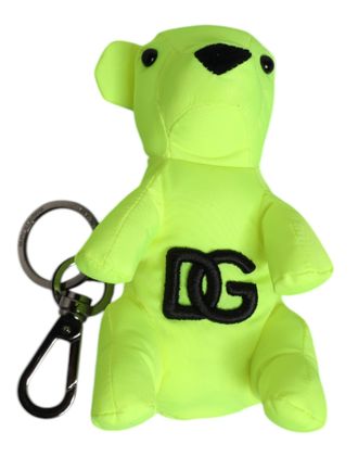 Dolce & Gabbana Logo-Embroidered Bear Key Case - Green