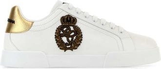 Dolce & Gabbana White Lace-Up Sneakers