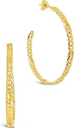 Sterling Forever Claudette Chain Hoop Earrings