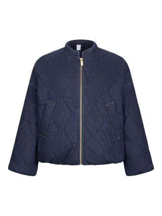 Liu Jo quilted denim bomber jacket - women - Cotton/Spandex/Elastane/Polyester/Polyester - S - Blue
