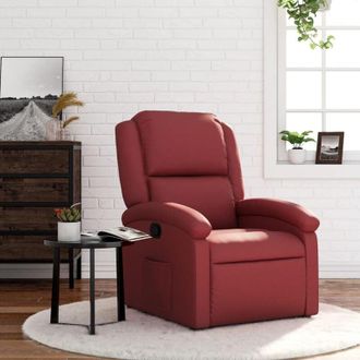 vidaXL Poltrona Reclinabile Rosso Vino in Similpelle - Vidaxl