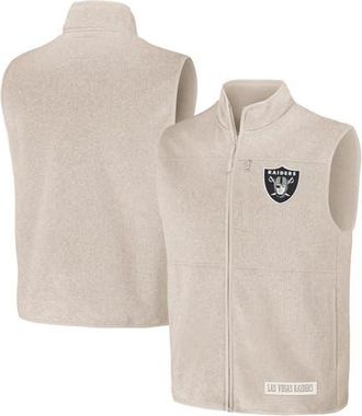 NFL Mens NFL x Darius Rucker Collection by Fanatics Oatmeal Las Vegas Raiders Full-Zip Sweater Vest at Nordstrom, Size Medium
