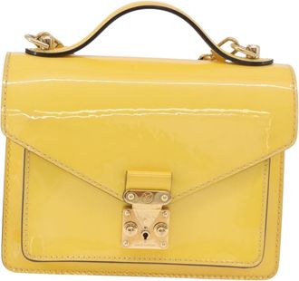 Louis Vuitton Monceau Vernis Yellow Patent_Leather Handbag (Pre-Owned)