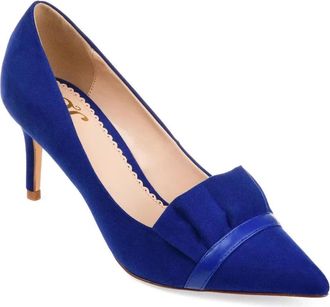 Journee Collection Journee Journee Marek Pump Womens Blue Faux Suede Stiletto Heel HAWK2008