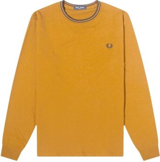 Fred Perry Twin Tipped Long Sleeve T-Shirt - Heren - Longsleeves - Bruin - XS - Katoen - Tops