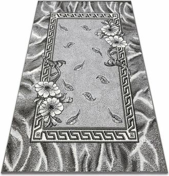 RugsX Rugsx - Alfombra Bcf Morad Trio Flores, Hojas Cl&aacute;sico - Gris Grey 160x220 Cm
