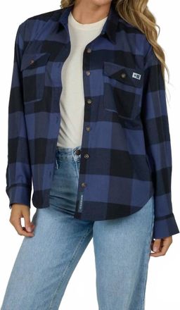 Salty Crew Fathom Flannel Shirt In Indigo