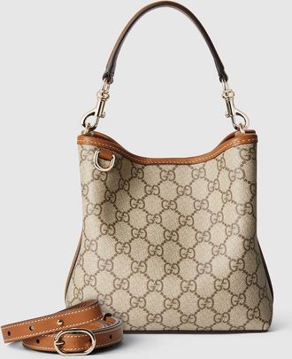 Gucci GG Emblem Small Bucket Bag, Beige, GG Canvas