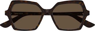Alexander McQueen Alexander Mc Queen Sunglasses Am0537 S 002 Brown/Brown Woman