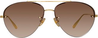 Linda Farrow EDANO LFL1444 C1 Mens Sunglasses Gold Size 60