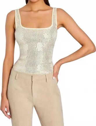 Retrof&ecirc;te Marzia Embellished Top In Winter White/champagne