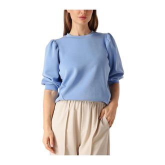 Selected Blauwe 3/4 Mouw Sweat Top - Dames - Blouses & Shirts - Blauw - Maat: S