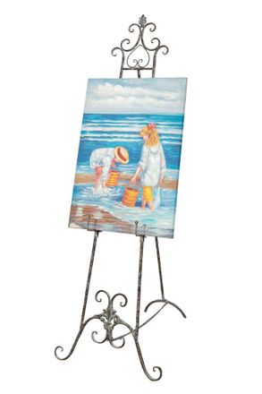 Biscottini International Biscottini - Soportes Ajustables Caballete De Pintura De Exhibici&oacute;n Caballete De Hierro Resistente Que Los De Madera Soporte Pinturas