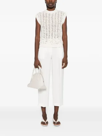 PESERICO Sequin-Embellished Tank Top - Off-white