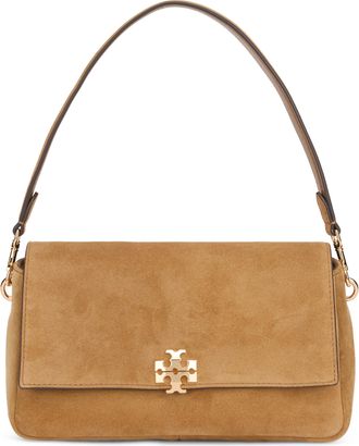 Tory Burch Womens Shoulder Bag Charlie Suede Toffee Cowhide Handbags Hand