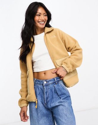 The North Face Royal Arch - Giacca in pile trapuntata beige e color pietra con zip-Neutro