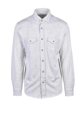 Eleventy Light Grey Cotton Shirt