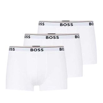 HUGO BOSS Heren Bodywear Logo Boxershorts (Set van 3) (Wit)