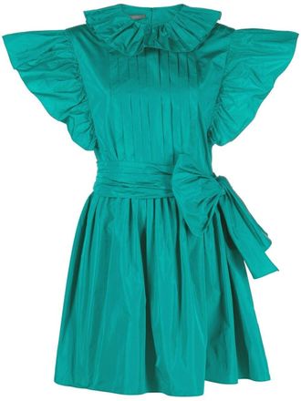 Alberta Ferretti Abito svasato con fiocco - Verde
