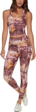 Calvin Klein Performance Printed High-Waist 7/8 Length Leggings In Newport Java