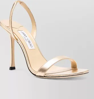 Jimmy Choo London leather metallic stiletto heel sandals