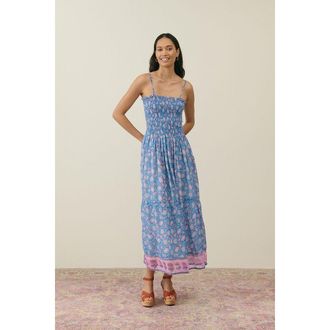 Louise Misha Bedrukte lange jurk met dunne bandjes, MARCIANE