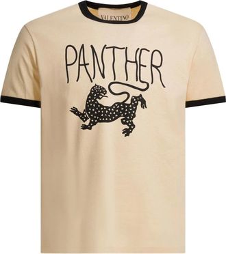 Valentino T-Shirts, male, Beige, S, Panther T-Shirt