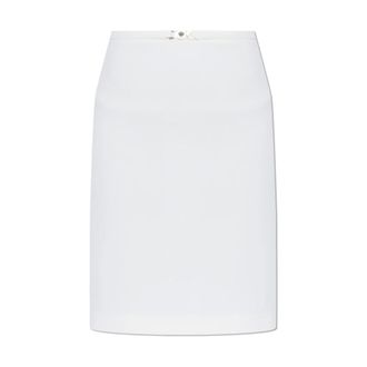 Versace Midi Skirts, female, White, Size: 2XS Single-Slit Skirt
