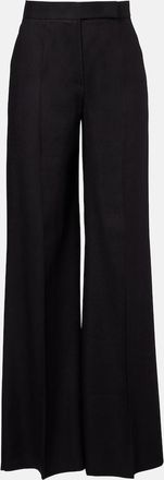 Max Mara Linen and silk twill wide-leg pants