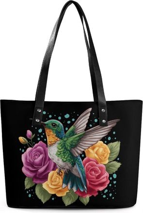 Generic Hummingbird Rose Tote Bags for Women Cute Shoulder Purses Handbags