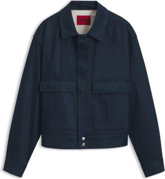 HUGO BOSS Relaxed-fit short cotton jacket in denim