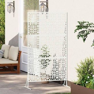 Berkfield Home Privacy Screen g&Auml;&igrave; White, 100x50x180 cm, Steel in White | Size: 100 x 50 x 180 cm