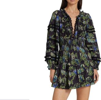 LoveShackFancy Love Shack Fancy Clarkie Dress Deep Blue Trace