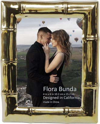 Flora Bunda 4X6 Bamboo Ceramic Photo Frame