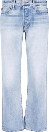 Tom Ford Light Blue Straight-Leg Cotton Jeans
