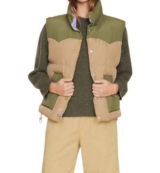 Xirena Miller High Puffers Vest In Woodland