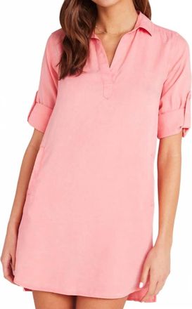 Bella Dahl Long Sleeve A-Line Dress In Blossom Pink