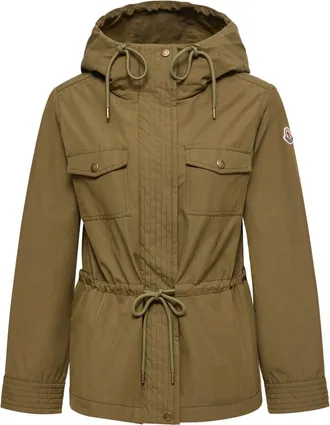 Moncler Moncler Serin Hooded Cotton Blend Parka, Women, Green, Size: 00