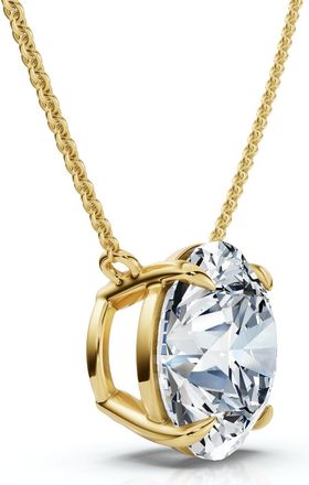 Pompeii3 Certified 3Ct Diamond Solitaire Pendant 14k Gold 18 Necklace Lab Grown