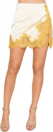 FORE COLLECTION Laced Mini Skirt In Gold
