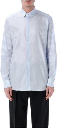 Tom Ford Gestreept Twill Classic Fit Overhemd - Heren - Zakelijke Overhemden - Blauw - 2XL - Katoen - Overhemden