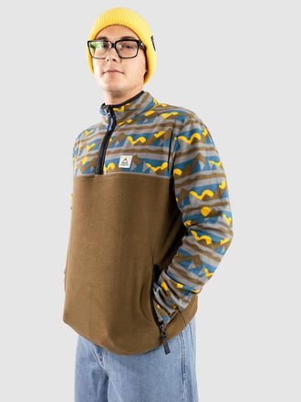 Passenger Set Off Recycled Polar 1/4 Zip Half-Zip Fleece Pullover gr&uuml;n