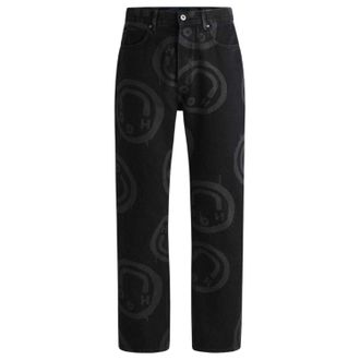 HUGO BOSS Hugo Mens Nate Graphic Print Jeans (Black) Cotton - Size 30 Long