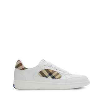 Burberry Sneakers, male, White, Size: 7 1/2 US Vintage Check Lace-Up Sneaker