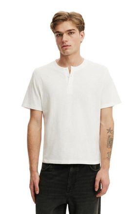 Cotton On Mens Fitted Henley T-Shirt in Vintage White at Nordstrom, Size Medium