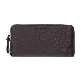 Emporio Armani Continental Zip-Around Portemonnee - Heren - Accessoires - Bruin - Maat: ONE Size Leer